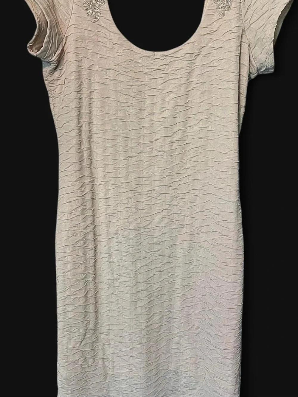 Free People Cream Embellished Beaded Scoop back mini Dress - Picture 3 of 7